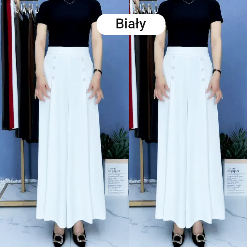 NOMITA - Stylowe plisowane spodnie z szerokimi nogawkami