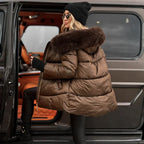 Esika | Pikowany Puchowy Płaszcz Z Kapturem