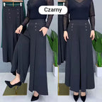 NOMITA - Stylowe plisowane spodnie z szerokimi nogawkami