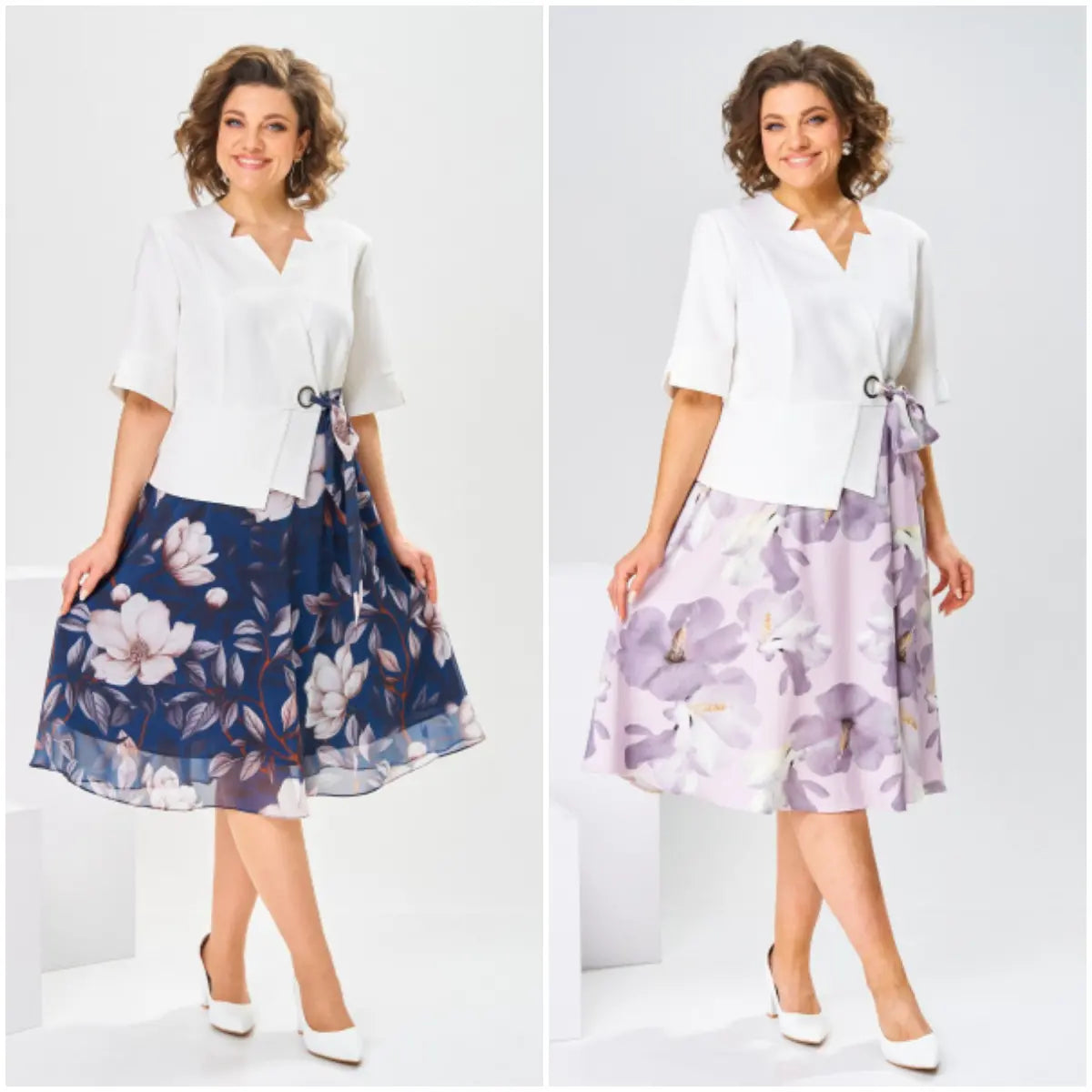 PRIYU- [S-5XL]Wysokiej jakości sukienka z bawełny i jedwabiu