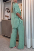 IWONA-dwuczęściowy garnitur z bawełny i lnu