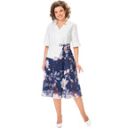 PRIYU- [S-5XL]Wysokiej jakości sukienka z bawełny i jedwabiu