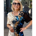 KALINA  - Luźna letnia sukienka damska z kwiatowym wzorem 3D