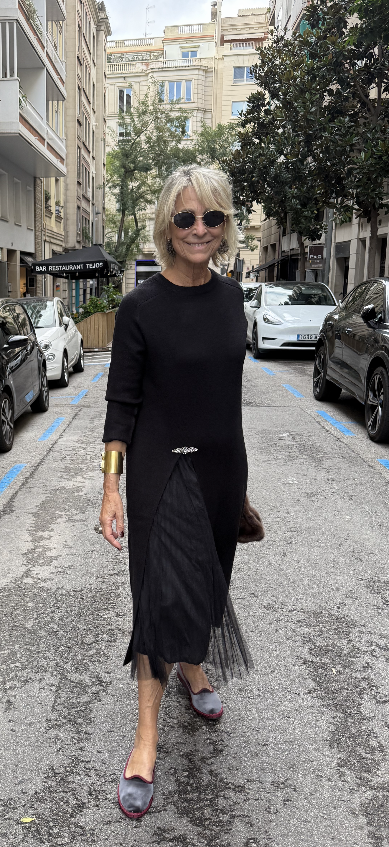 Suma - Sukienka z dzianiny tiulowej