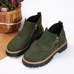 Ridima - Modne, jednokolorowe, ortopedyczne botki damskie